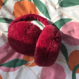 Fuzzy Maroon Burgundy Ear Muffs